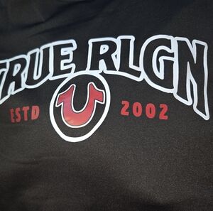 NWOT True Religion Black Tee with Red and White Logo With Lounge Pants